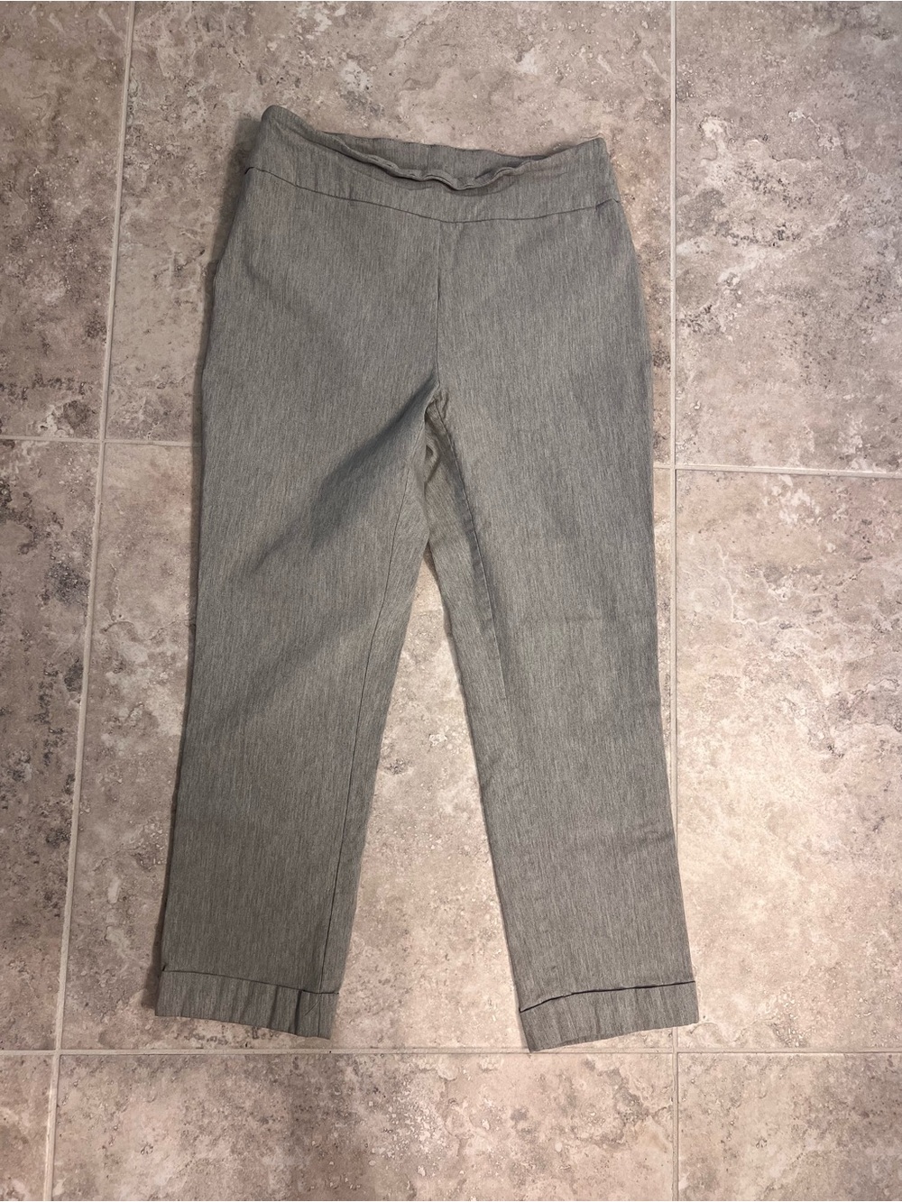 Tribal Gray Stretch Pull-On Ankle Dress Pants - Cuffed Workwear - Size 10 - Picture 3 of 15